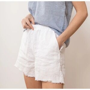 Souths Emma Linen Boho Resort Marine White Lightweight Pull on Shorts sz XS